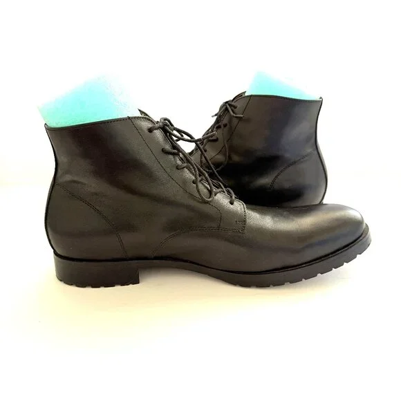 Dunross & Sons Mens Ankle Dress Shoes 11.5 Black Leather Lace Up NEW - Picture 5 of 8